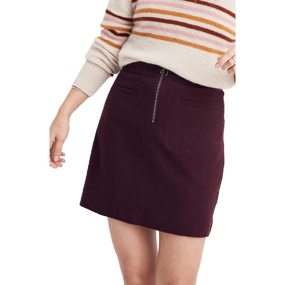 Madewell Fireside Mini Skirt in Burgundy Size 4 Preppy, Retro, Dark Academia